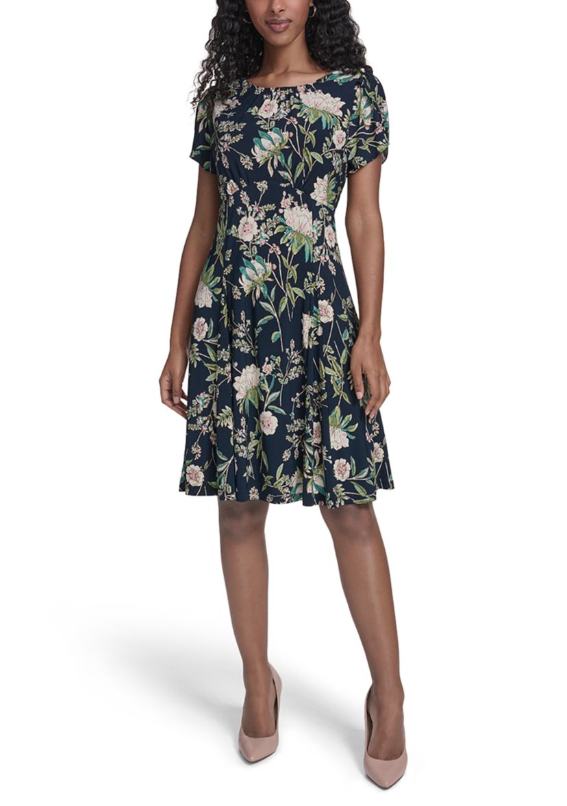 tommy hilfiger dresses for women Women's Dress, Aubergine, 2 at Amazon Women's Clothing store Machine washable Tommy Hilfiger Women's Printed Sleeveless