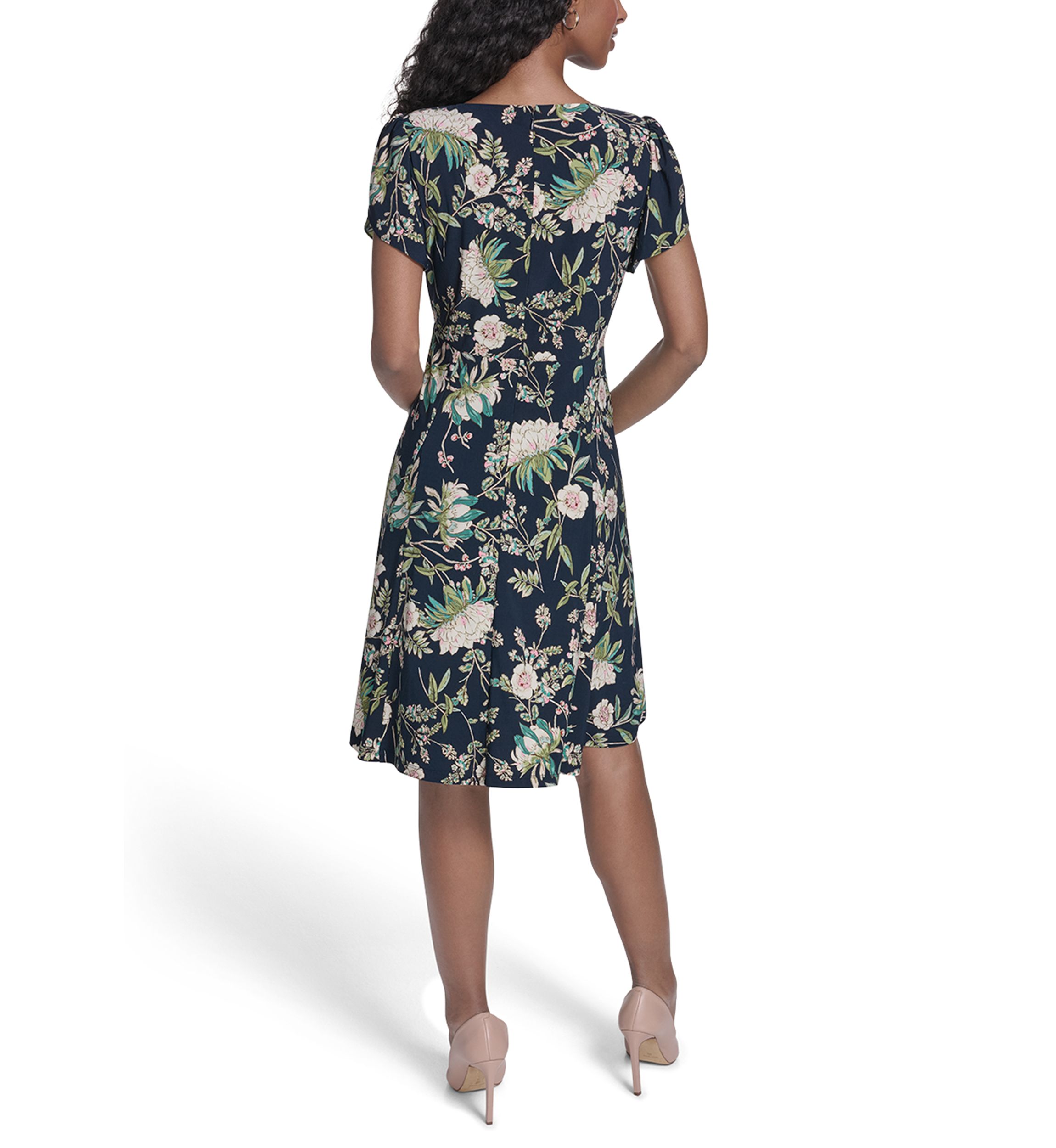 tommy hilfiger printed jersey bell sleeve a-line dress Tommy Hilfiger Printed Jersey Bell Sleeve A-Line Dress Black Size 2