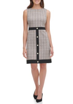 Tommy Hilfiger Women S Sleeveless Plaid Dress With Buttons Belk