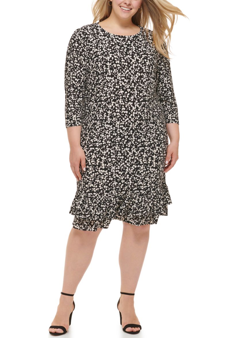 Plus Size Abstract A-Line Dress