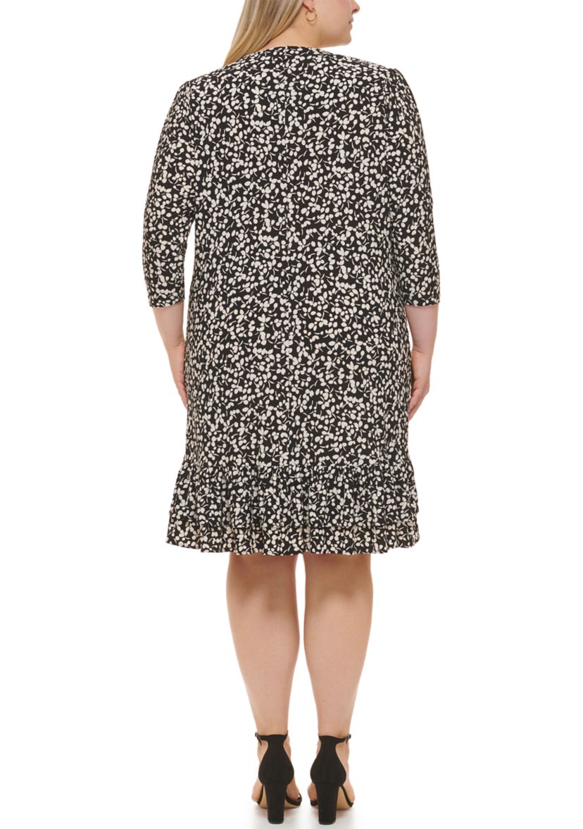 Plus Size Abstract A-Line Dress