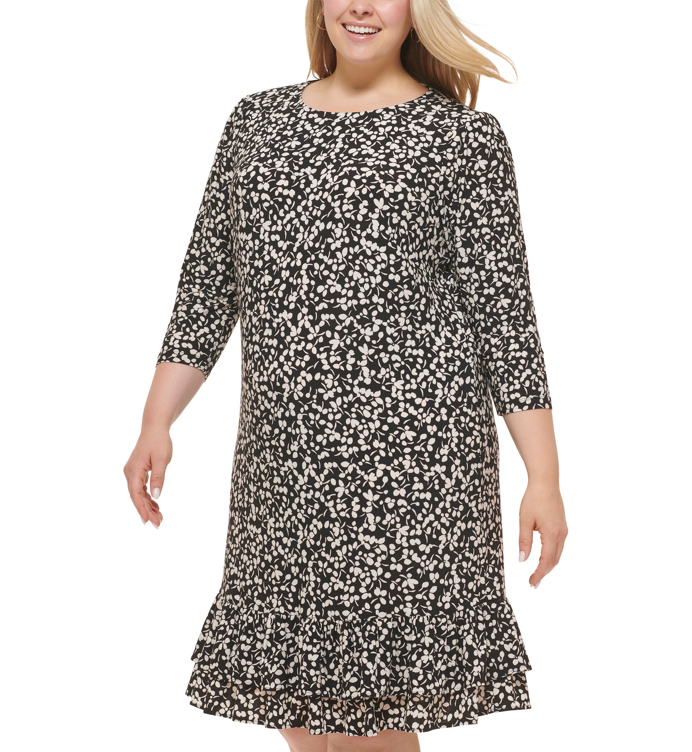 Plus Size Abstract A-Line Dress