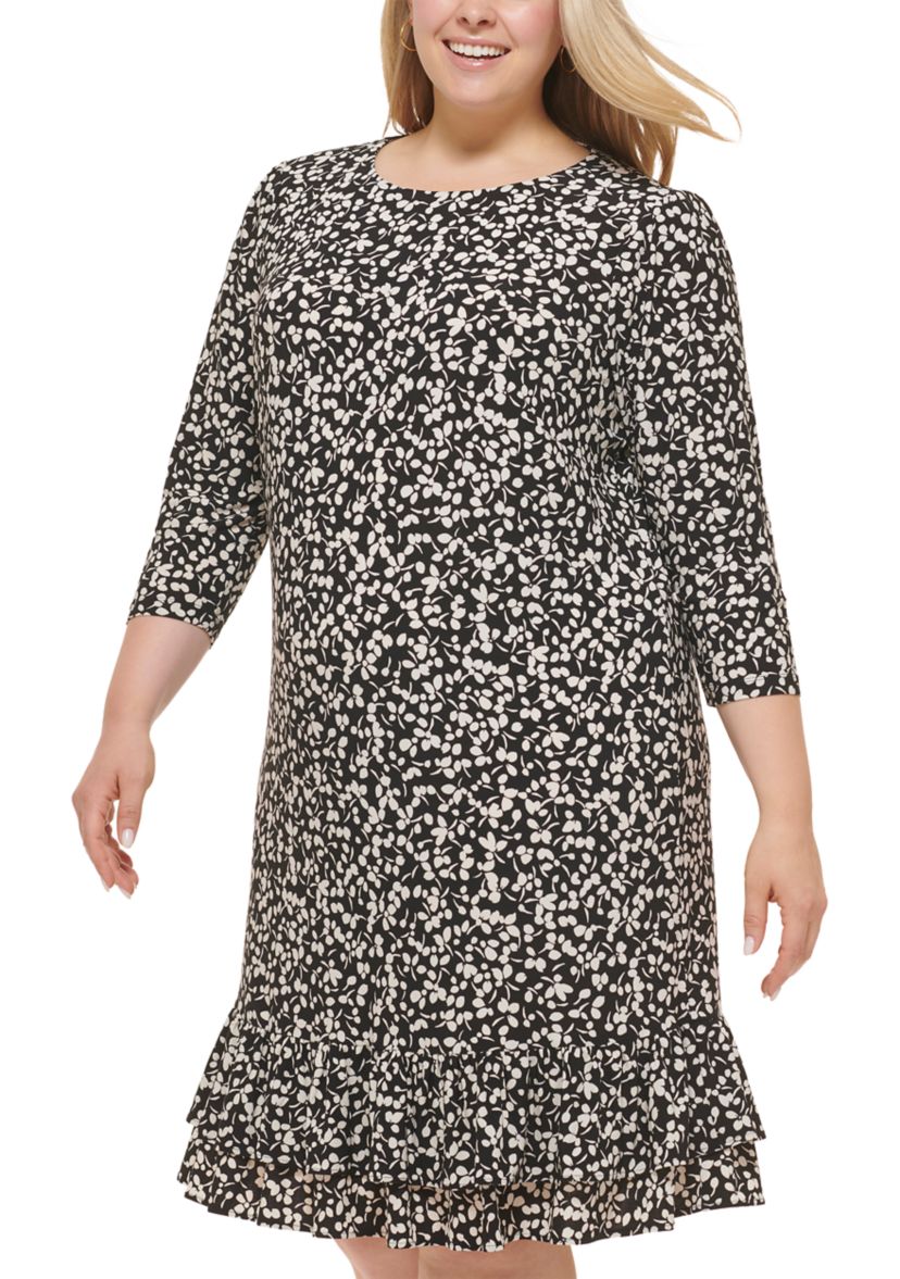 Plus Size Abstract A-Line Dress