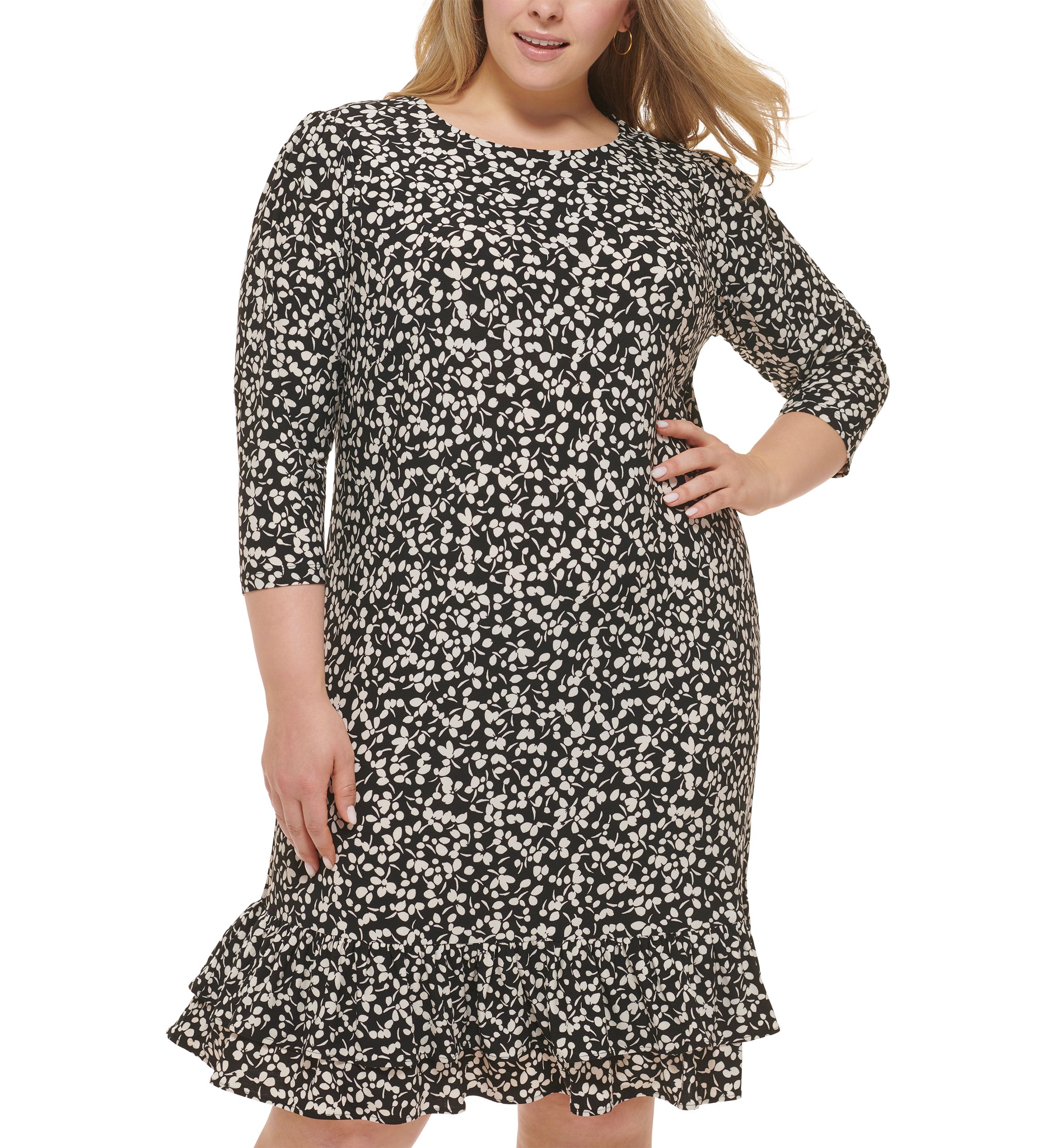 Plus Size Abstract A-Line Dress