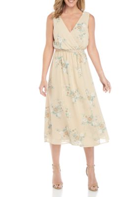 June & Hudson Sleeveless Printed V Neck Chiffon Maxi Dress | belk