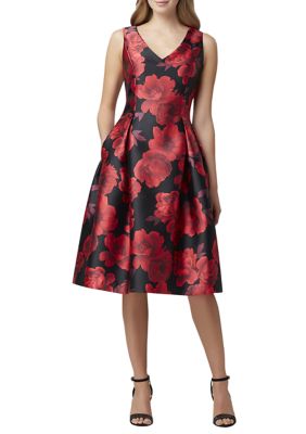 Tahari ASL Women s Sleeveless Mikado Floral Dress belk