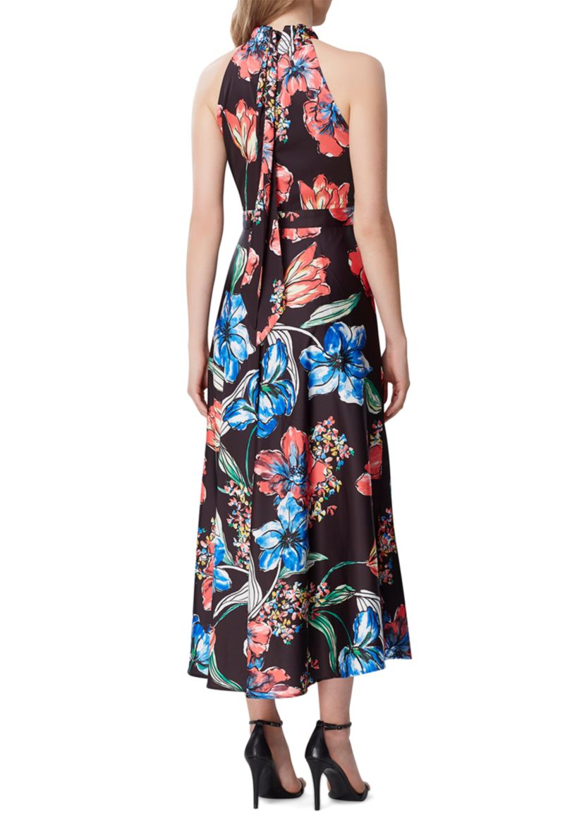 Sleeveless High Neck Printed Maxi Dress