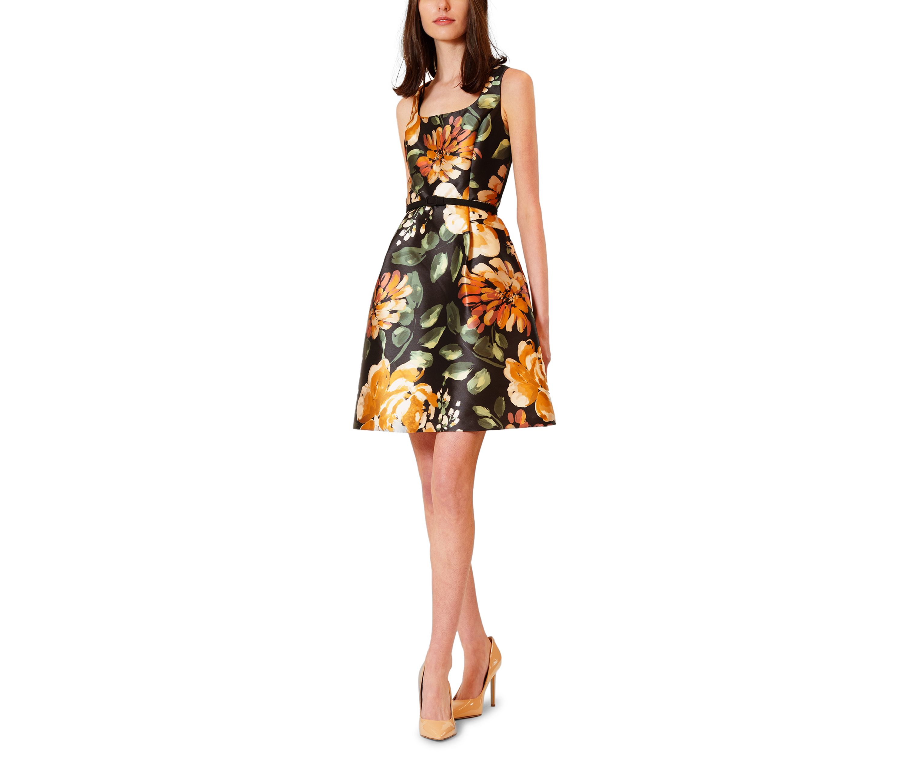 Womens Sleeveless Printed Mini Dress
