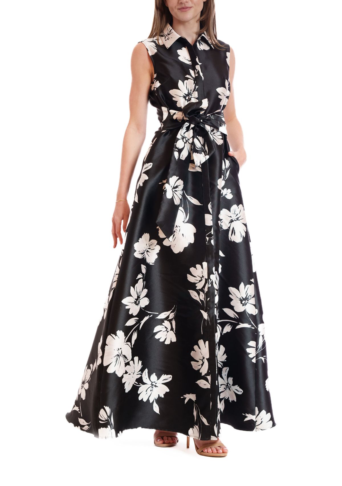 Womens Sleeveless Shirt Dress Gown