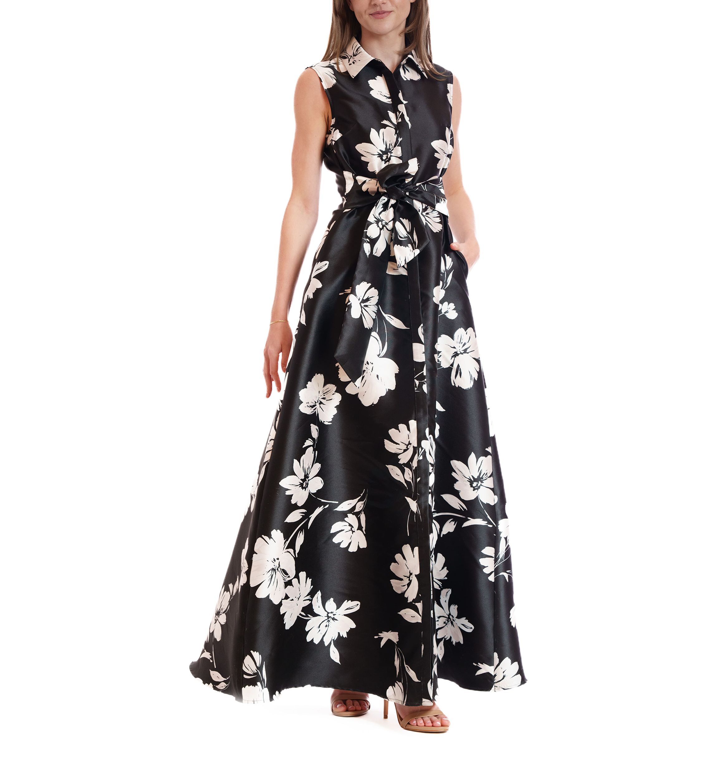 Womens Sleeveless Shirt Dress Gown