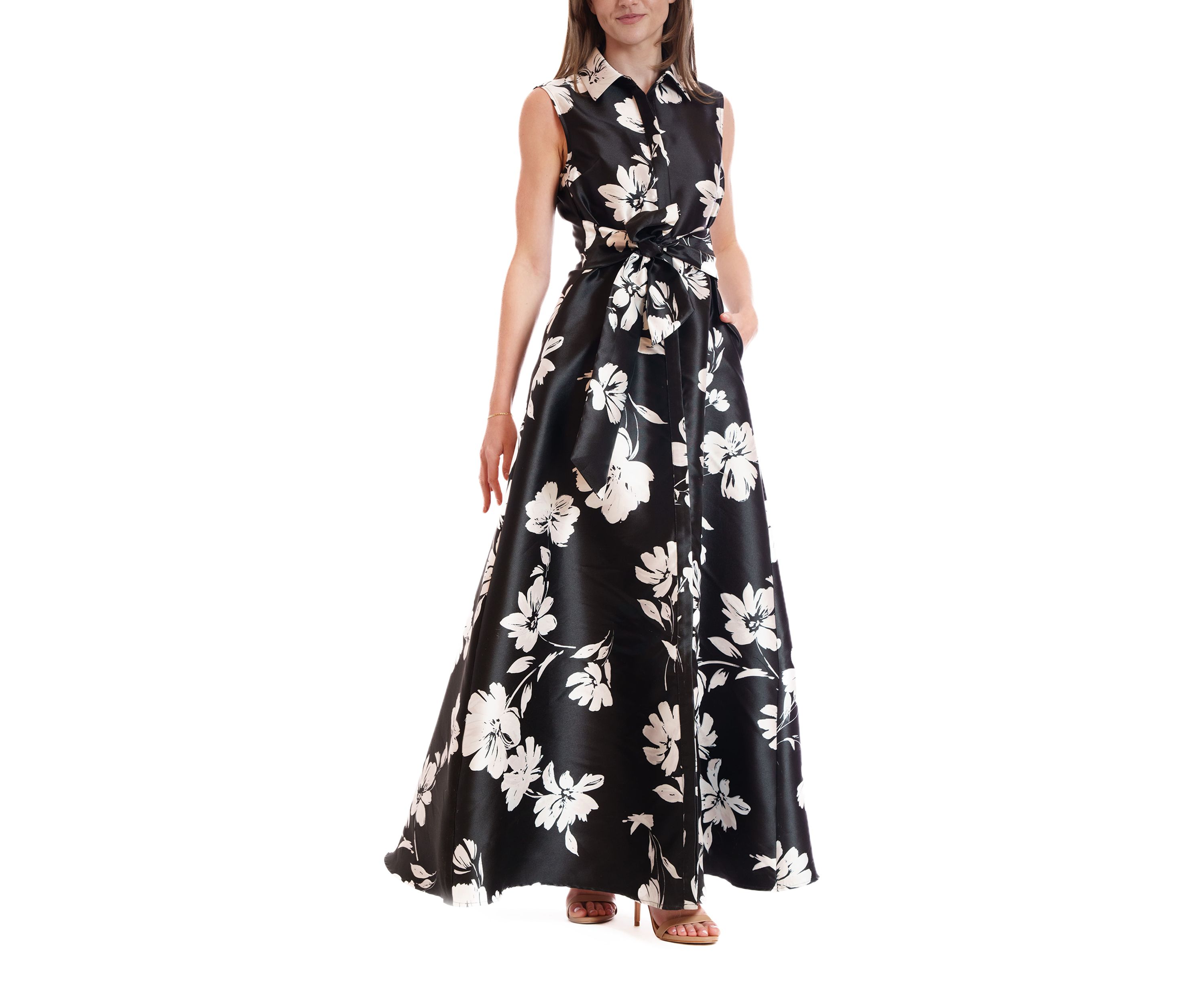 Womens Sleeveless Shirt Dress Gown