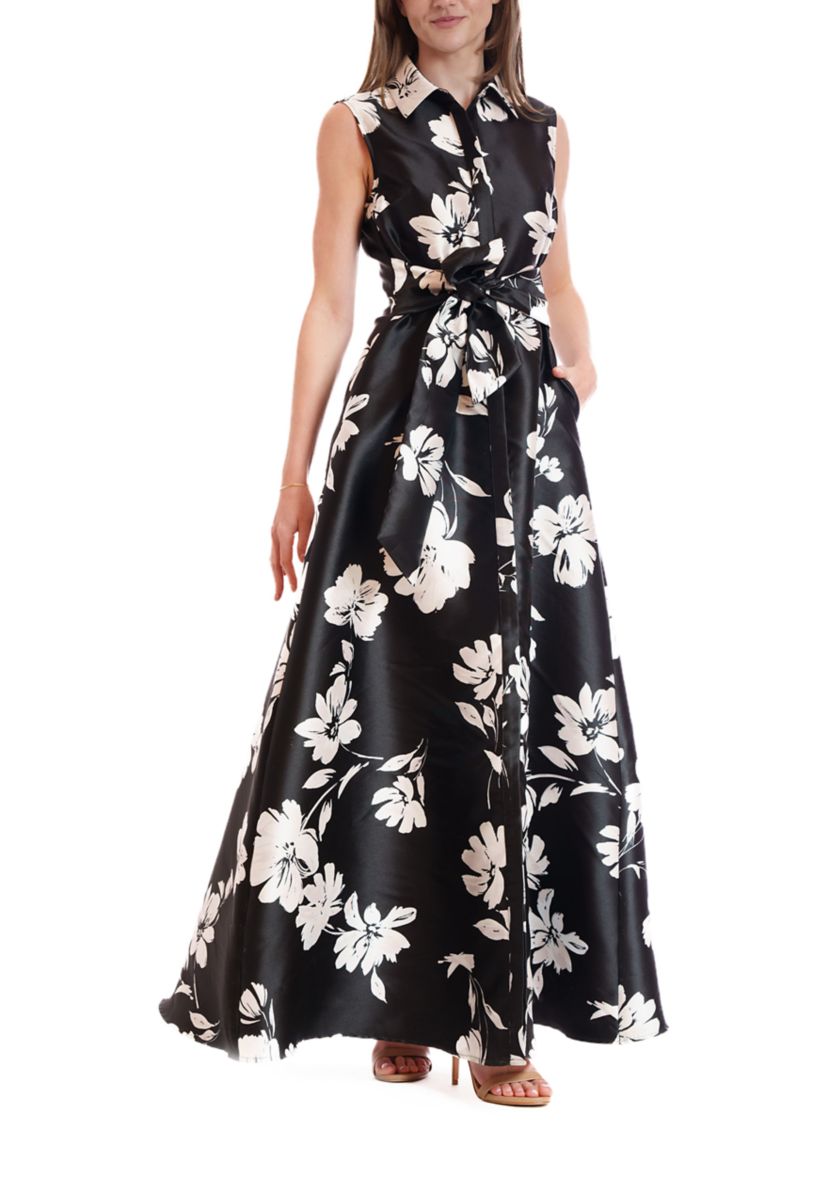 Womens Sleeveless Shirt Dress Gown