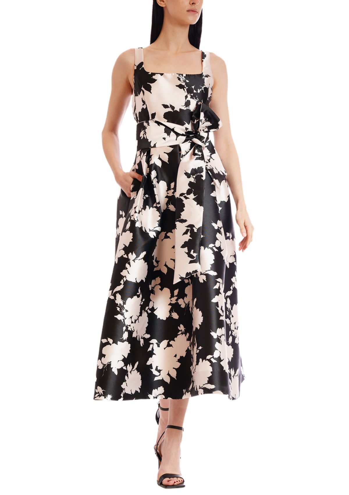 Womens Midi Gown with Square Neck