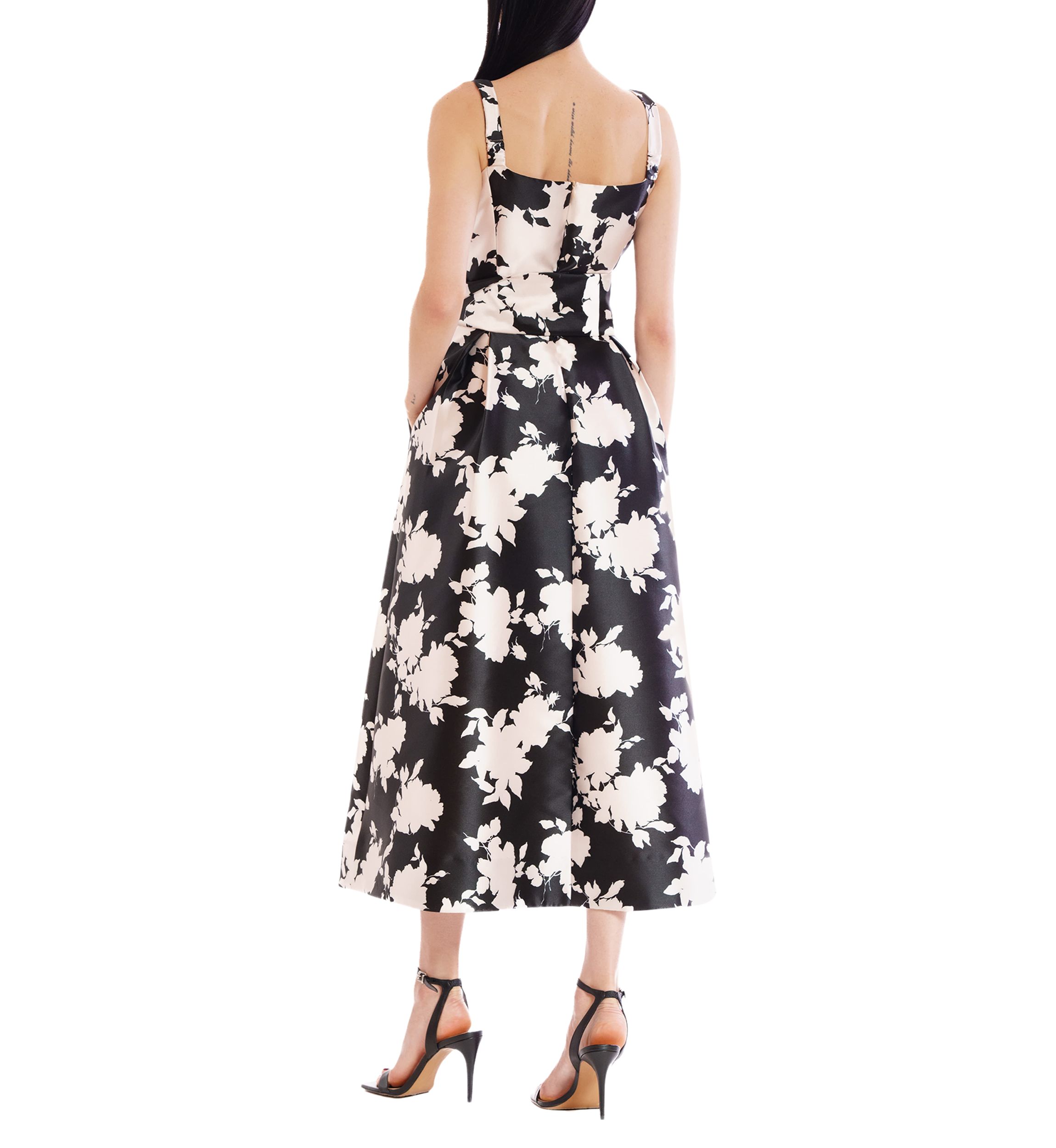 Womens Midi Gown with Square Neck