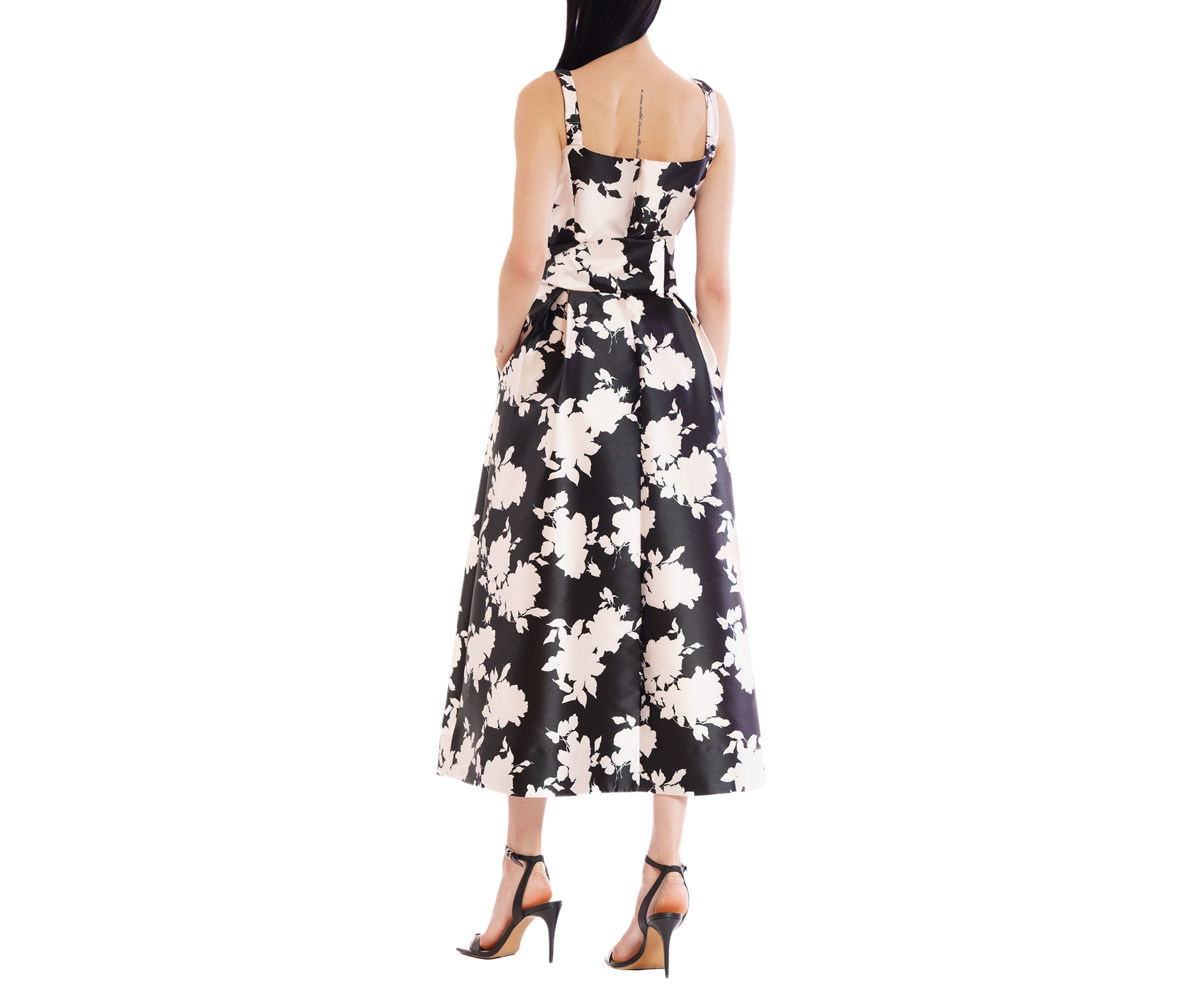 Womens Midi Gown with Square Neck
