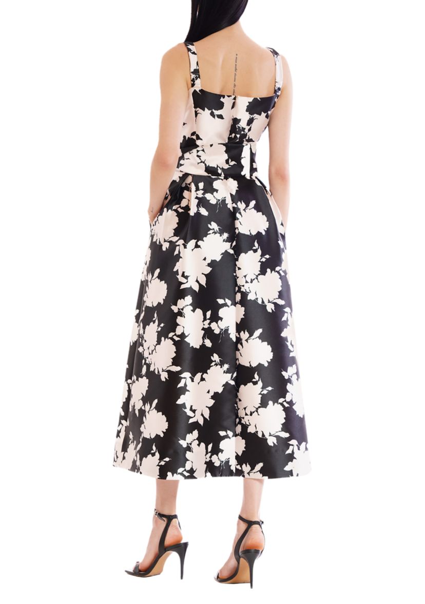 Womens Midi Gown with Square Neck
