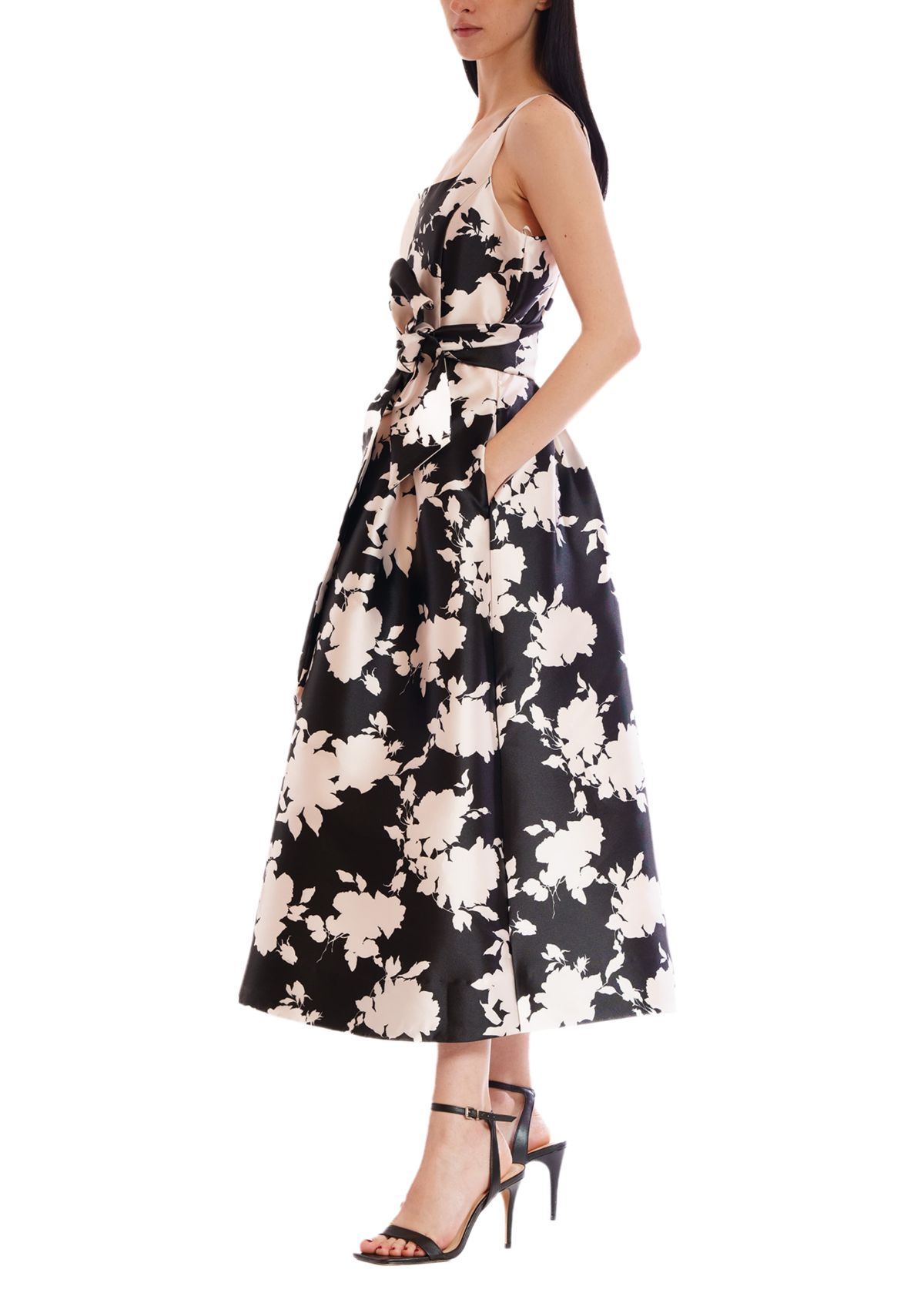 Womens Midi Gown with Square Neck