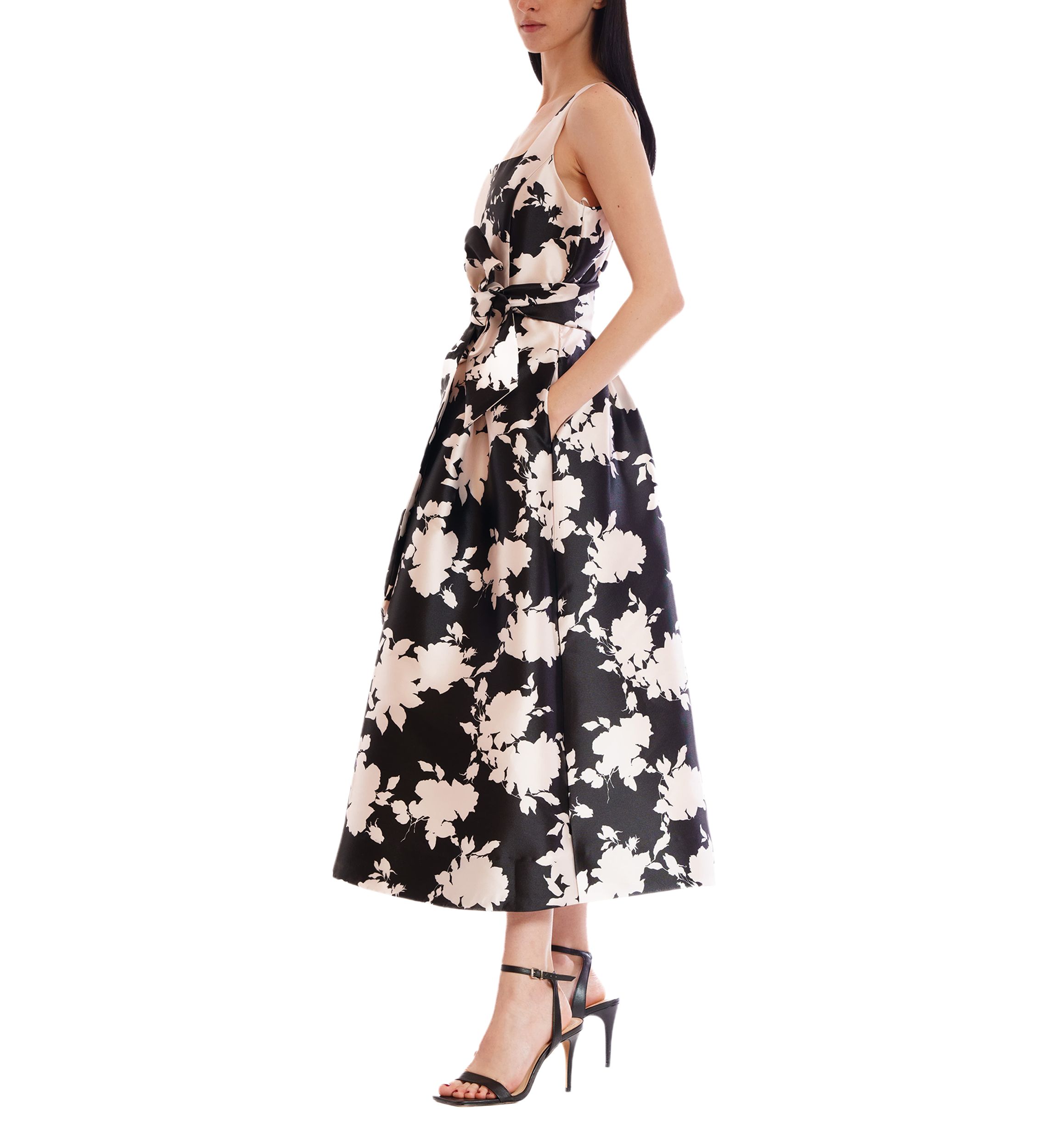 Womens Midi Gown with Square Neck