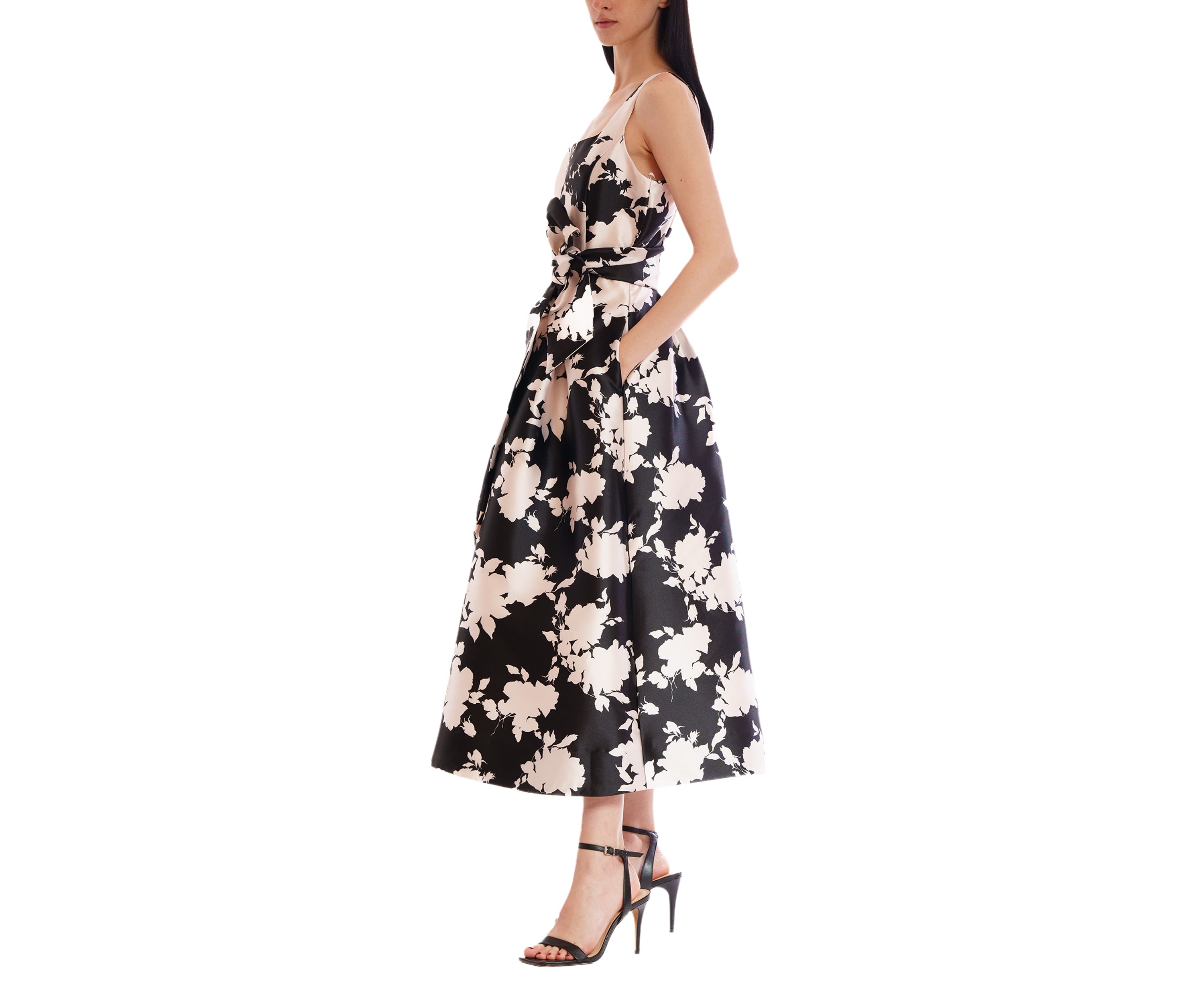 Womens Midi Gown with Square Neck