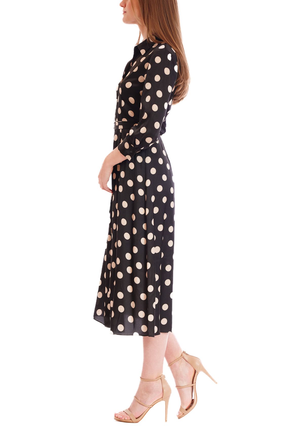 Womens 3/4 Sleeve Printed Shirtdress