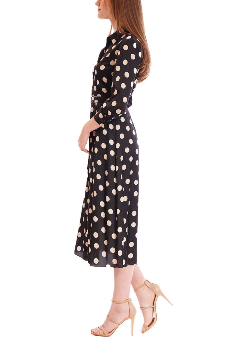 Womens 3/4 Sleeve Printed Shirtdress