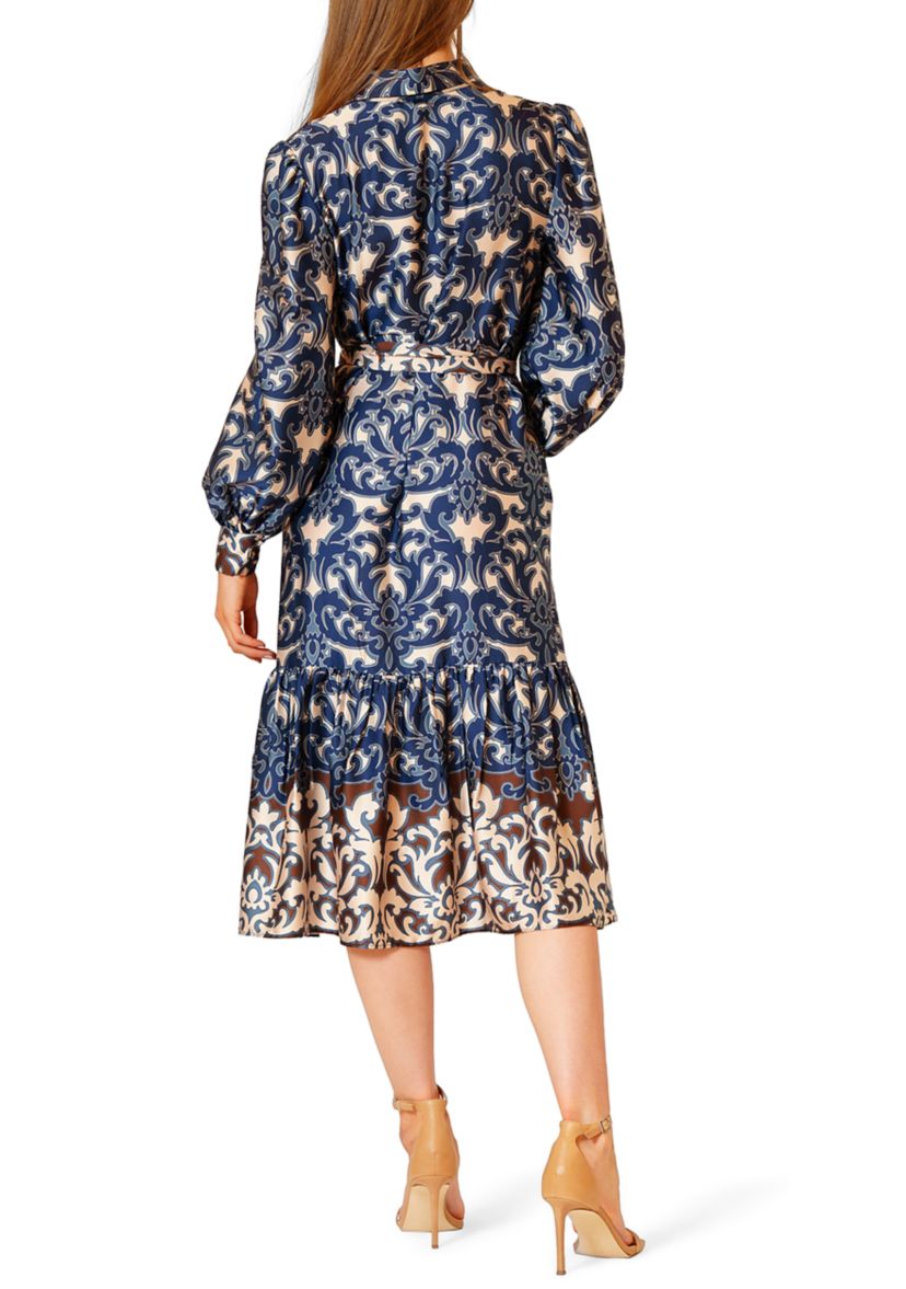 Womens Long Sleeve Printed Shirtdress