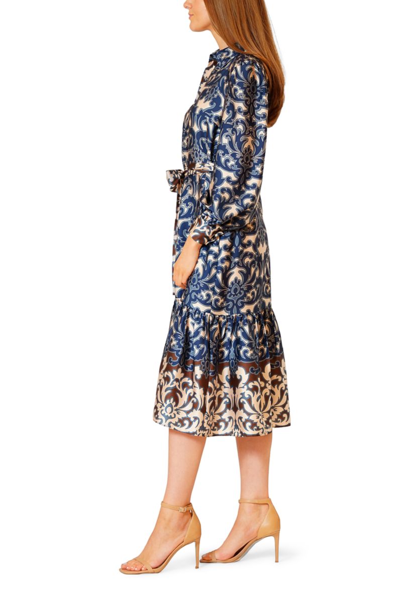 Womens Long Sleeve Printed Shirtdress