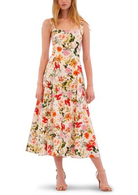 Julia Jordan Women's Sleeveless Floral Midi Dress, 8 Regular