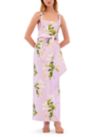 Womens Sleeveless Floral Tie Waist Dress