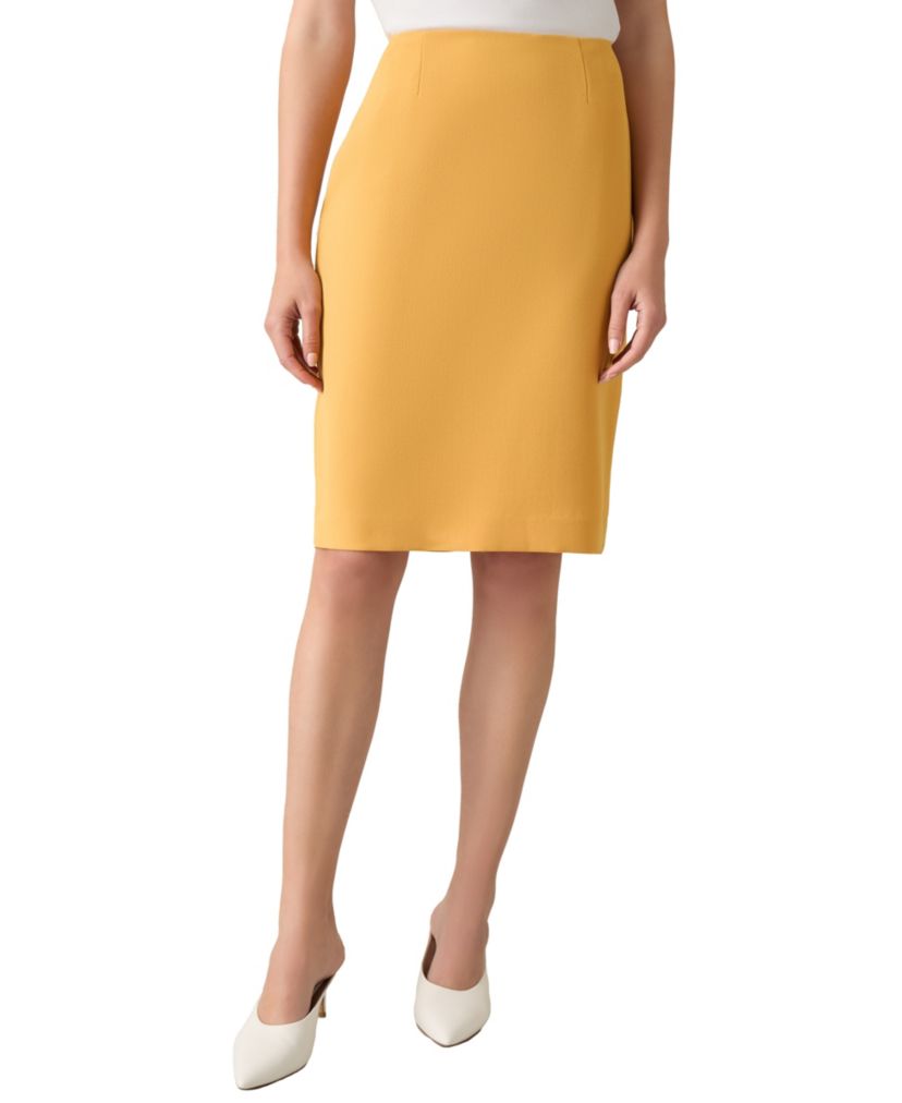 Womens Stretch Crepe Slim Skirt
