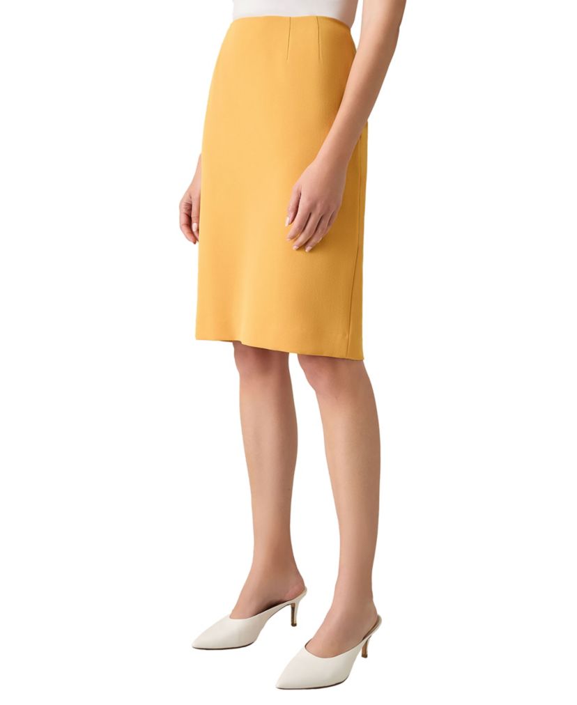 Womens Stretch Crepe Slim Skirt