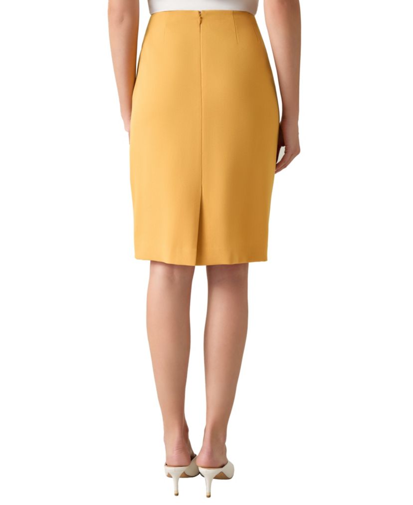 Womens Stretch Crepe Slim Skirt