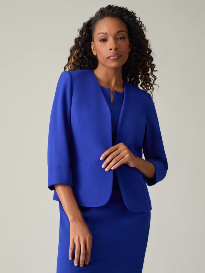 Petite Stretch Crepe Cardigan With Rolled Cuff Sleeves