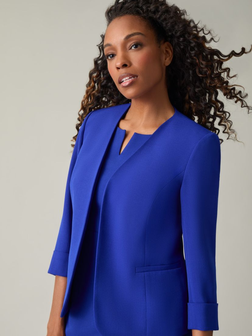 Petite Stretch Crepe Cardigan With Rolled Cuff Sleeves