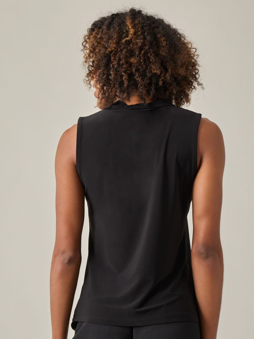 Petite Sleeveless Knot Front Knit Top