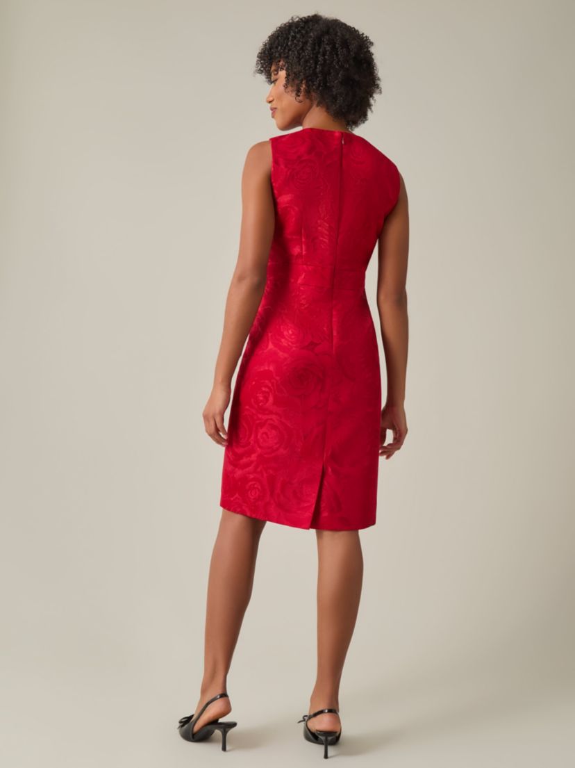 Womens Floral Jacquard Sheath Dress