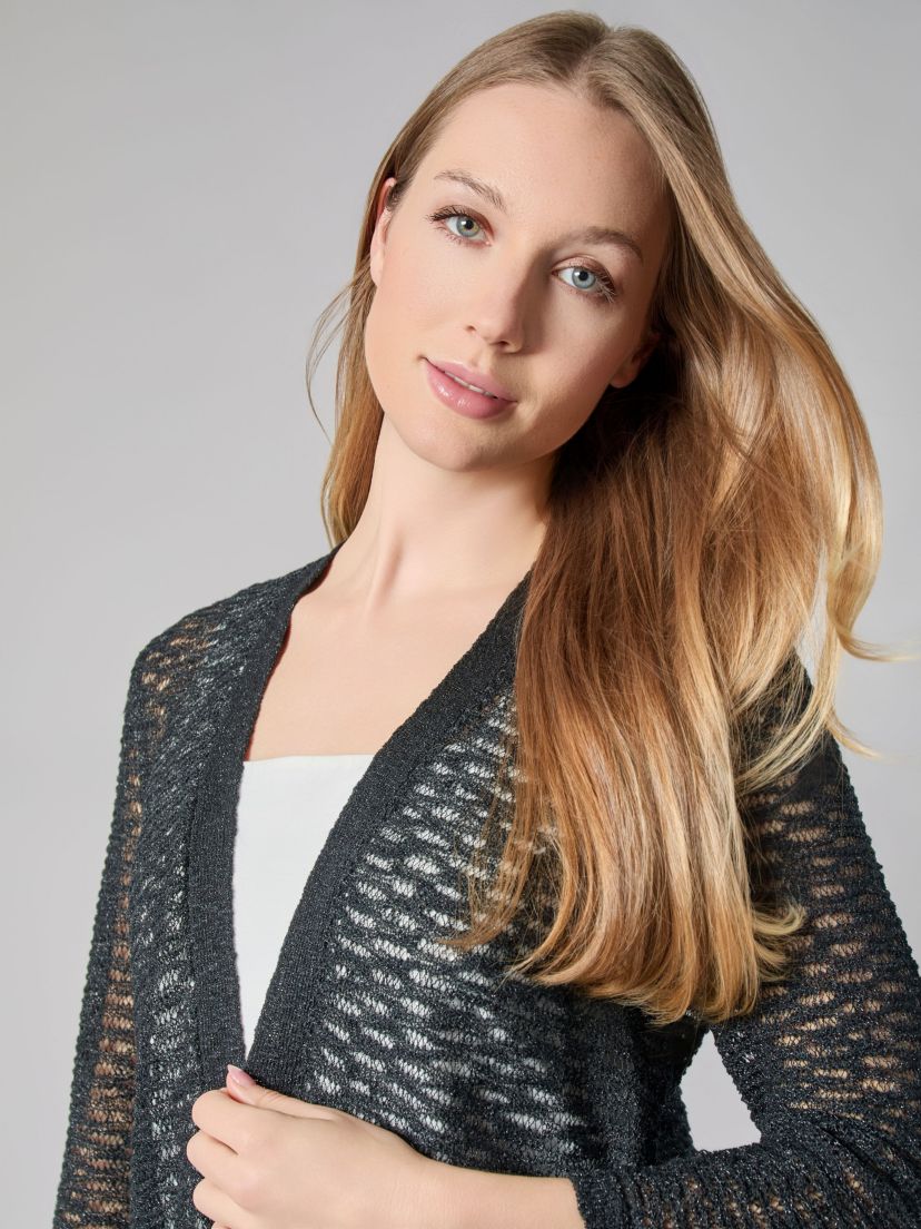 Stiched Self Edge A Line Cardigan