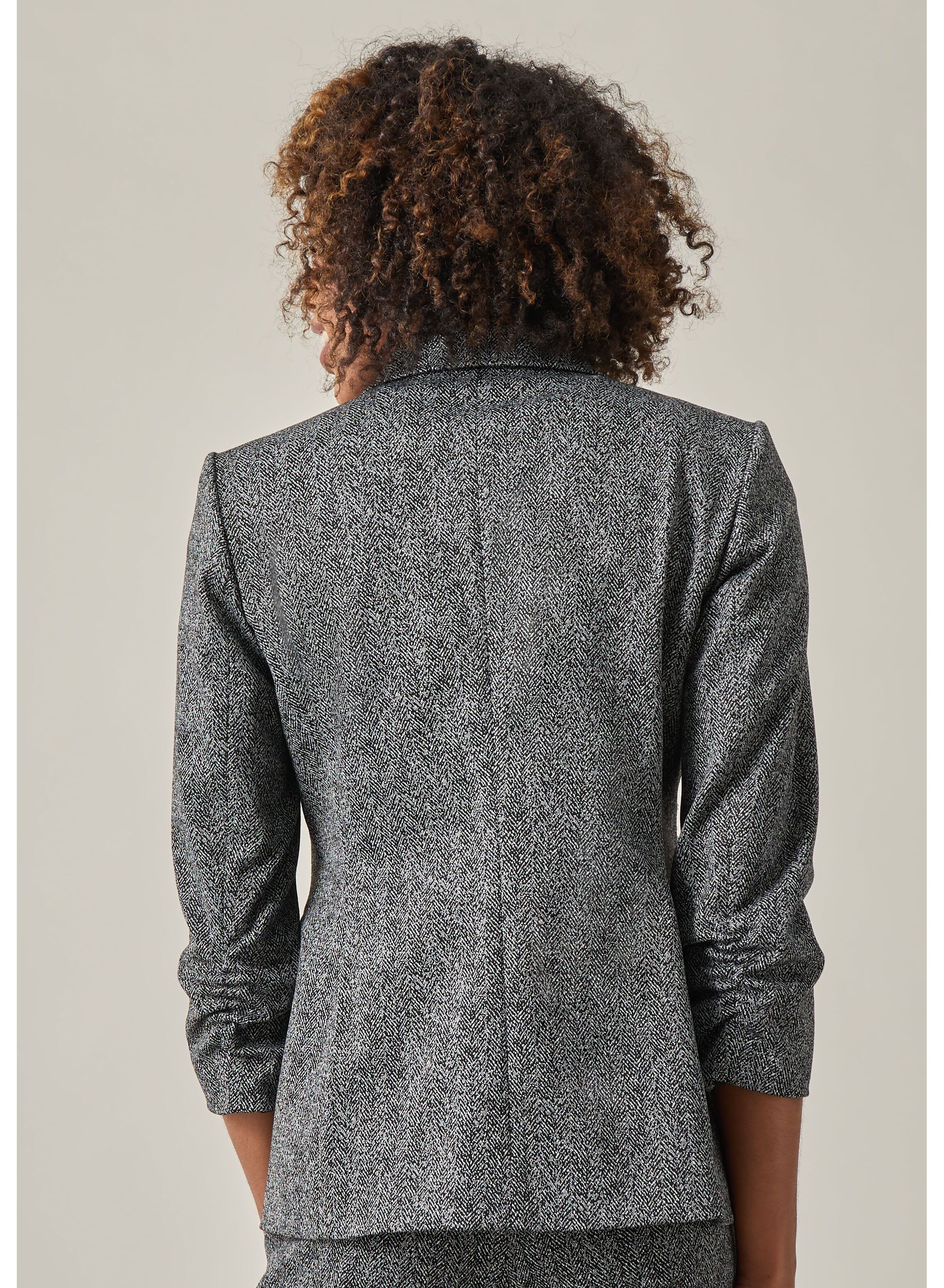 Herringbone One Button Jacket