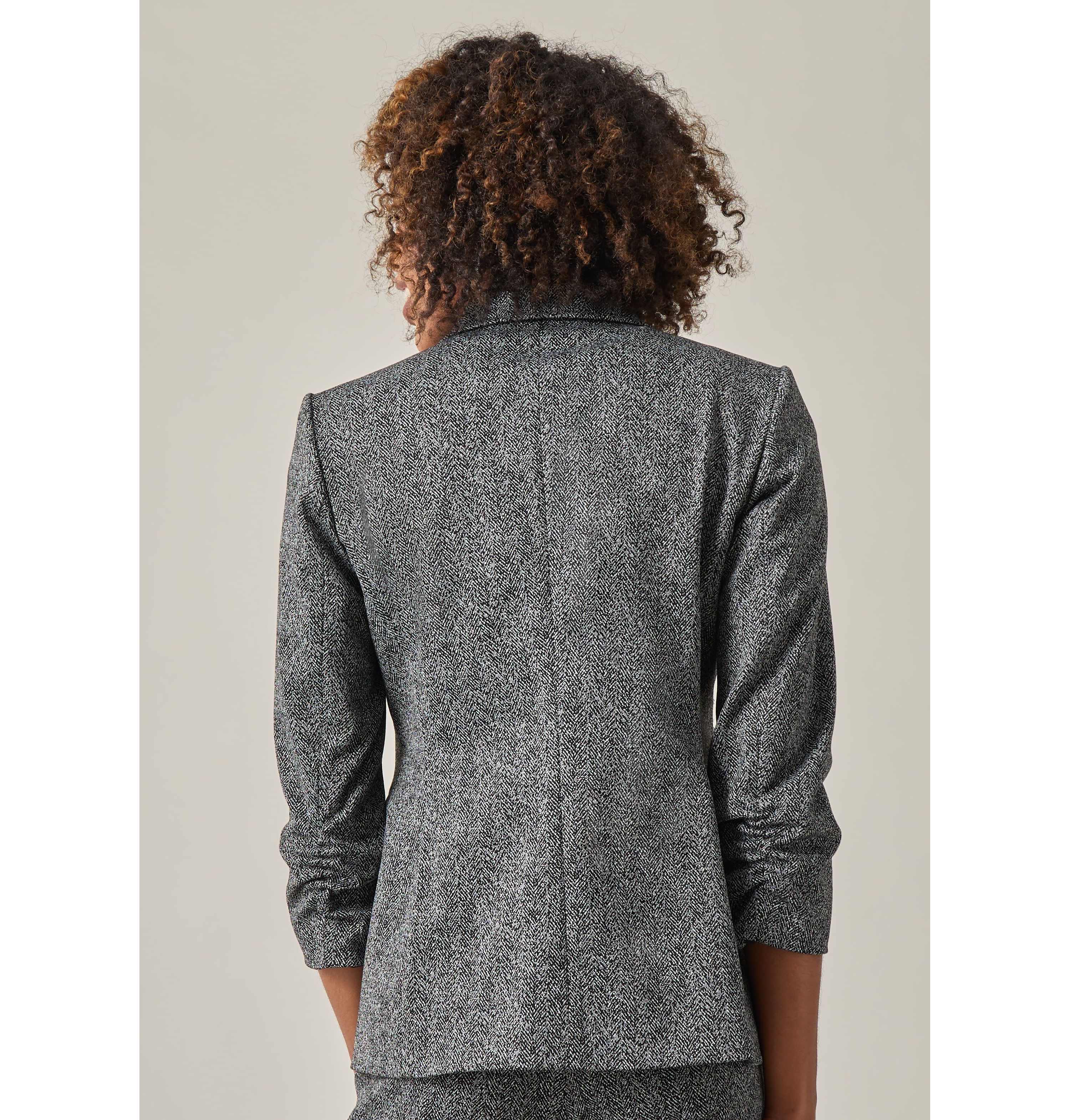 Herringbone One Button Jacket