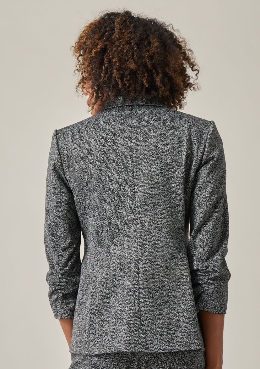 Herringbone One Button Jacket