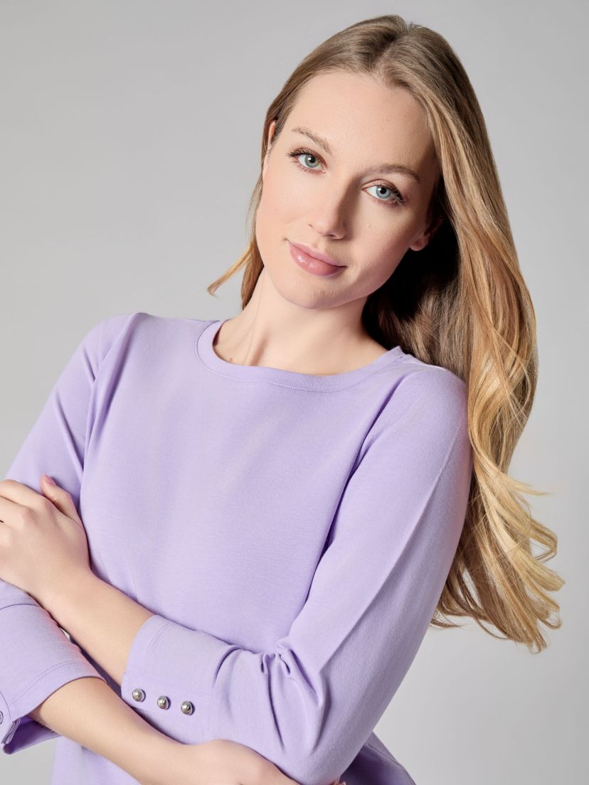 Three-Quarter Sleeve Button Tee
