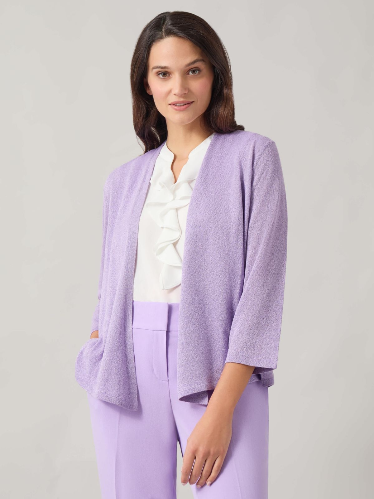 Lurex Self Edge A Line Cardigan