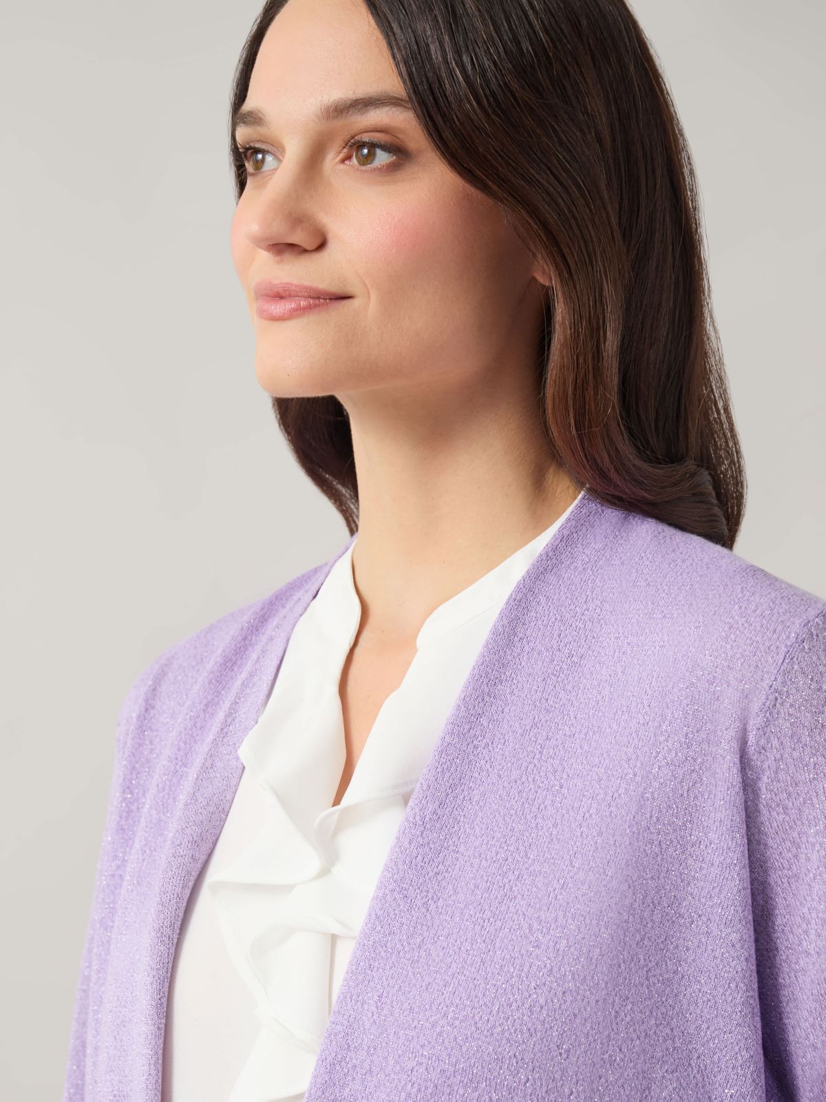 Lurex Self Edge A Line Cardigan