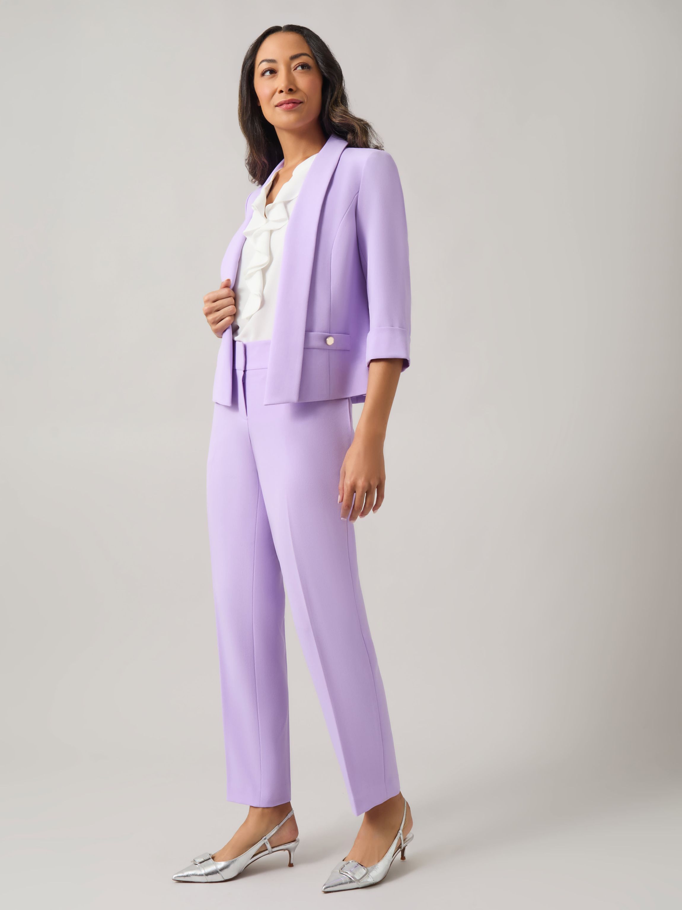 Stretch Crepe Shawl Collar Jacket