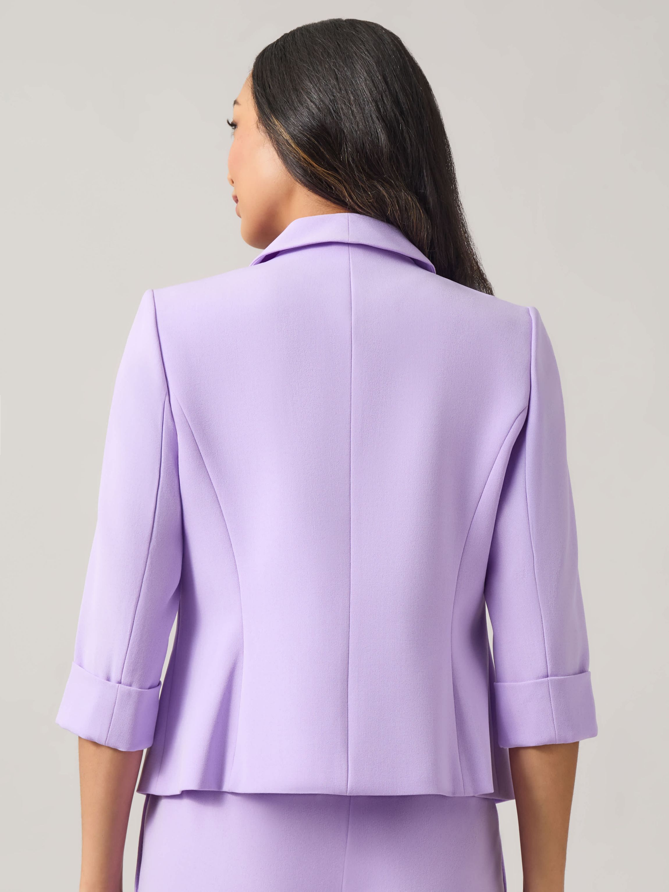 Stretch Crepe Shawl Collar Jacket