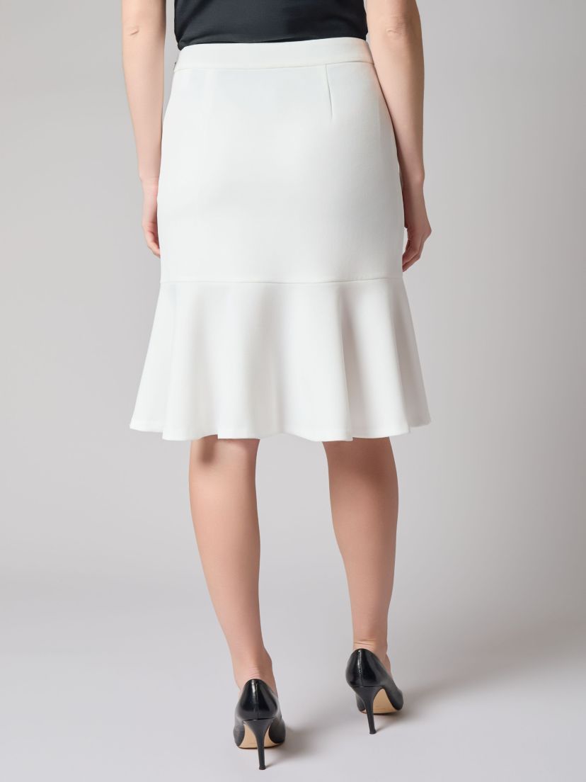 Petite Stretch Crepe Side Zip Flare Skirt