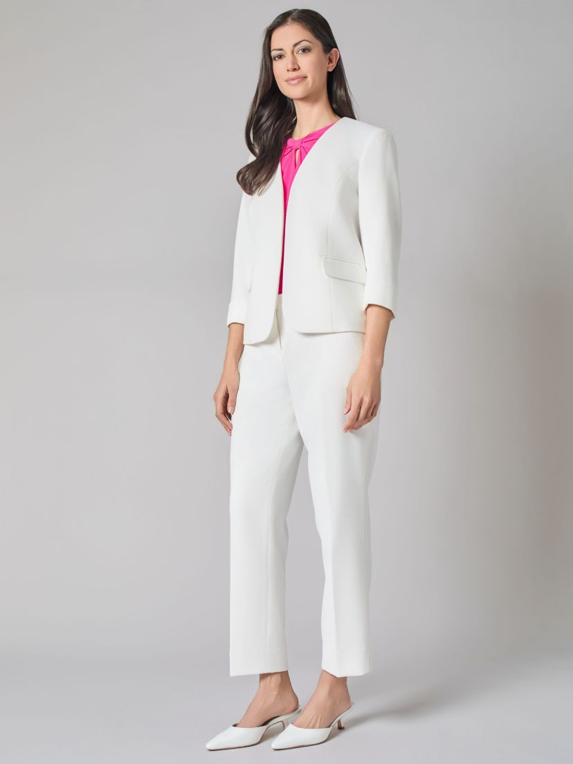 Pique Cardigan With Rolled Cuff Sleeves