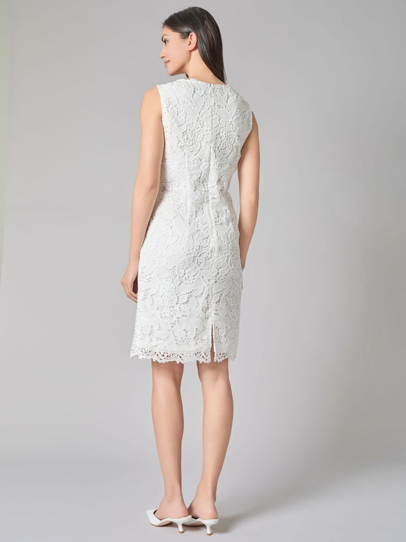 Lace Empire Seamed Sheath Dress