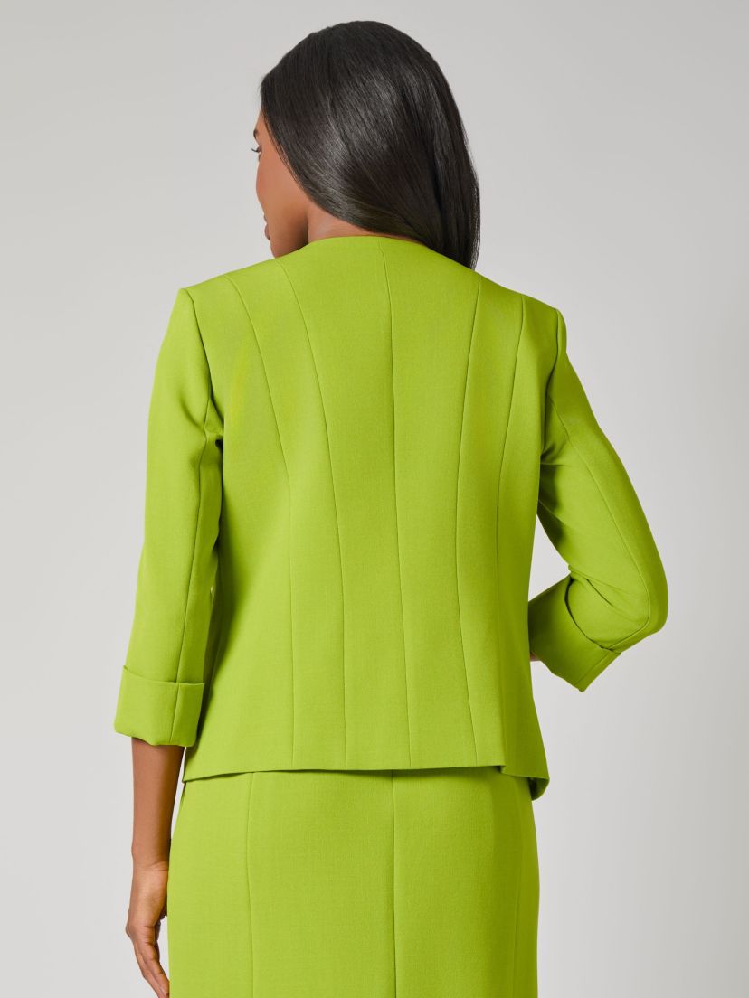 Stretch Crepe Cuff Sleeve Cardigan Jacket