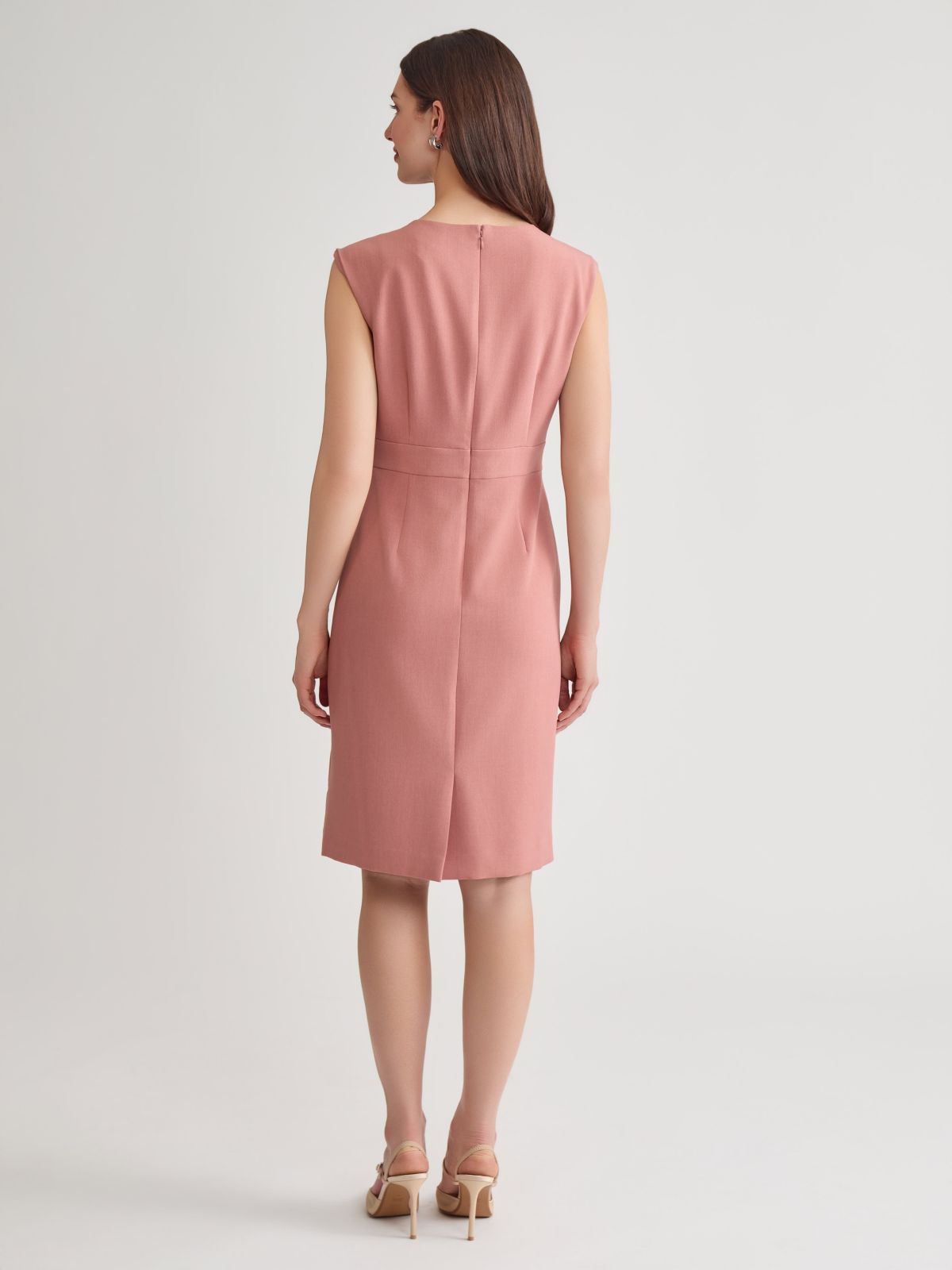 Stretch Crepe Banded Waist Sheath Dress